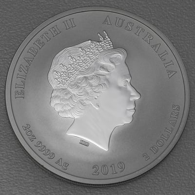 Silbermünze 2oz "Schwein" 2019 Lunar II – Year of the Pig (Australien) - Miniaturansicht 2