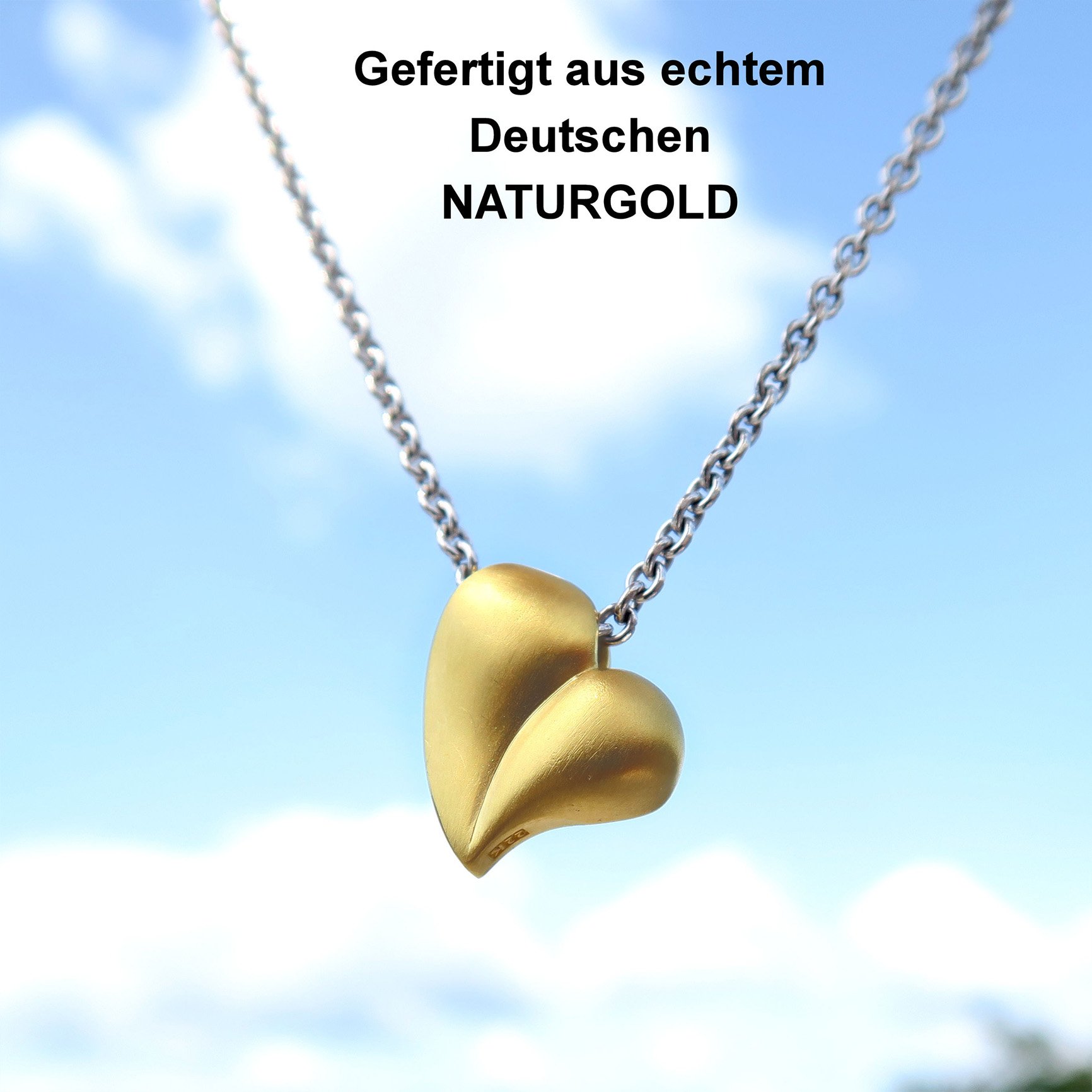 Goldanhänger "Herz aus Isargold" (Naturgold) - Detailansicht 1