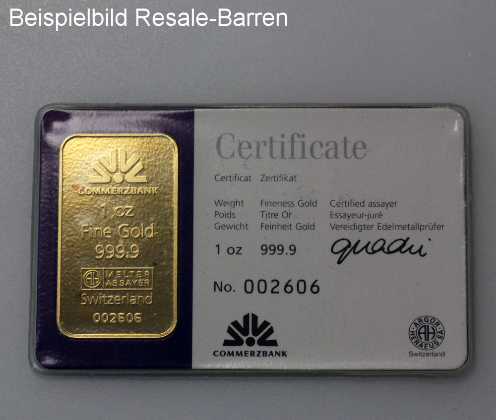 Goldbarren 1oz "Resale" (div. Hersteller) - Detailansicht 3