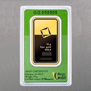 Goldbarren 50g "Green Gold" VALCAMBI (999,9 Au) - Hauptansicht