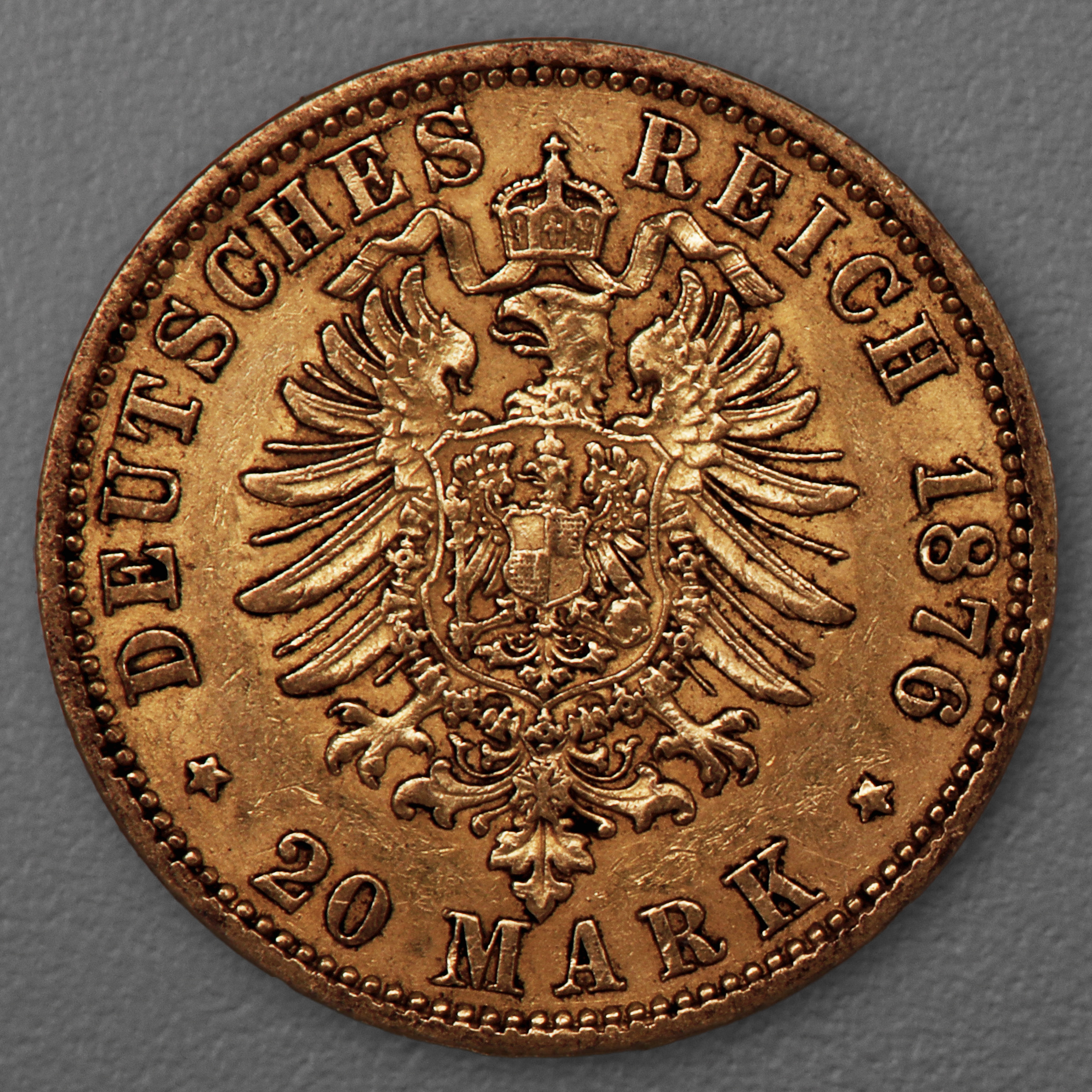 Goldmünze 20 Mark "Wilhelm I." 1876-A J.246 (Preußen) - Detailansicht 1