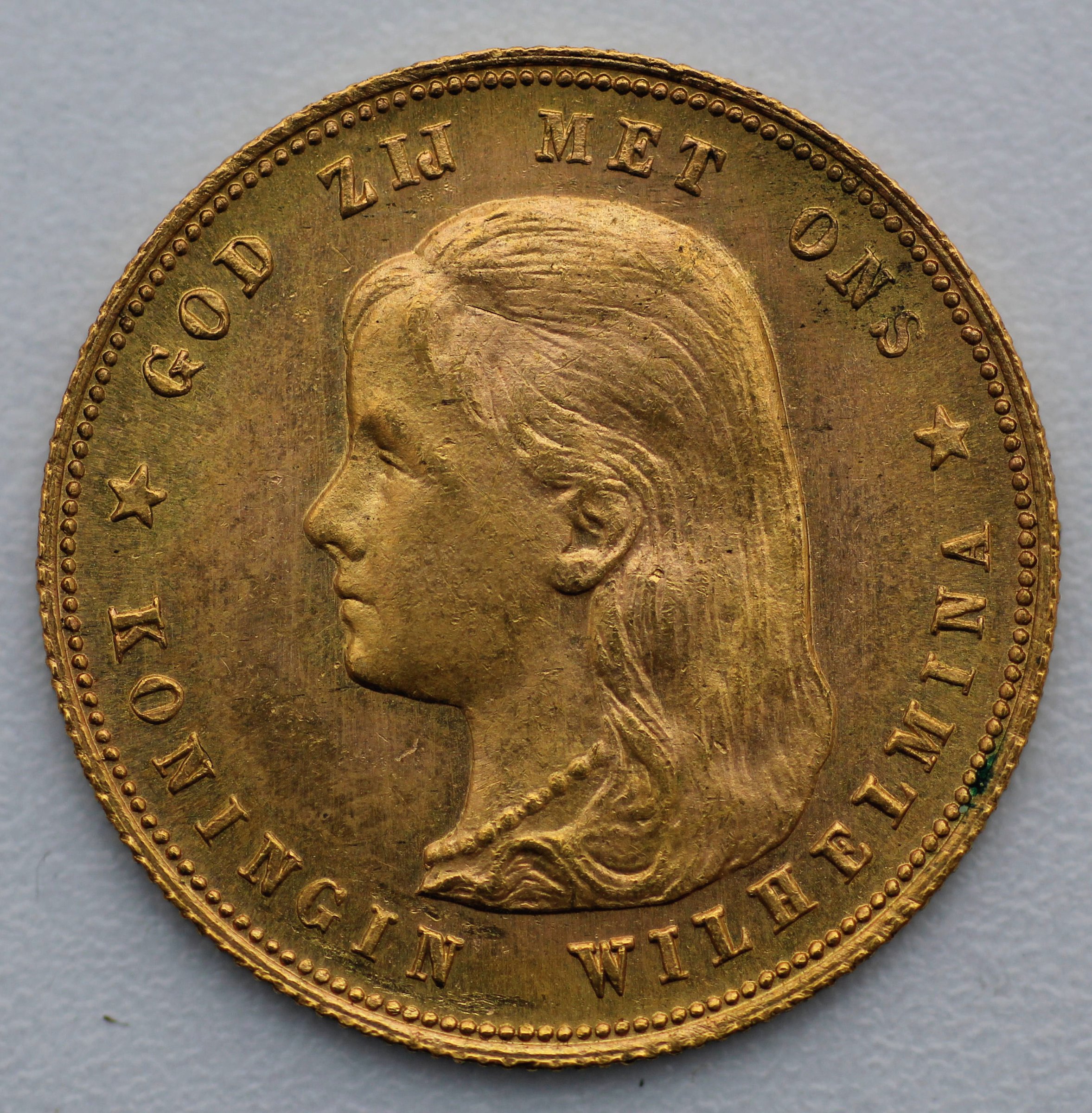 Goldmünze 10 Gulden "Wilhelmina" verschiedene Jahrgänge (Niederlande) - Detailansicht 2