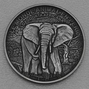 Silbermünze 1oz "Elefant" 2016 Antik Finish Elefant in Gefahr (Elfenbeinküste) - Hauptansicht