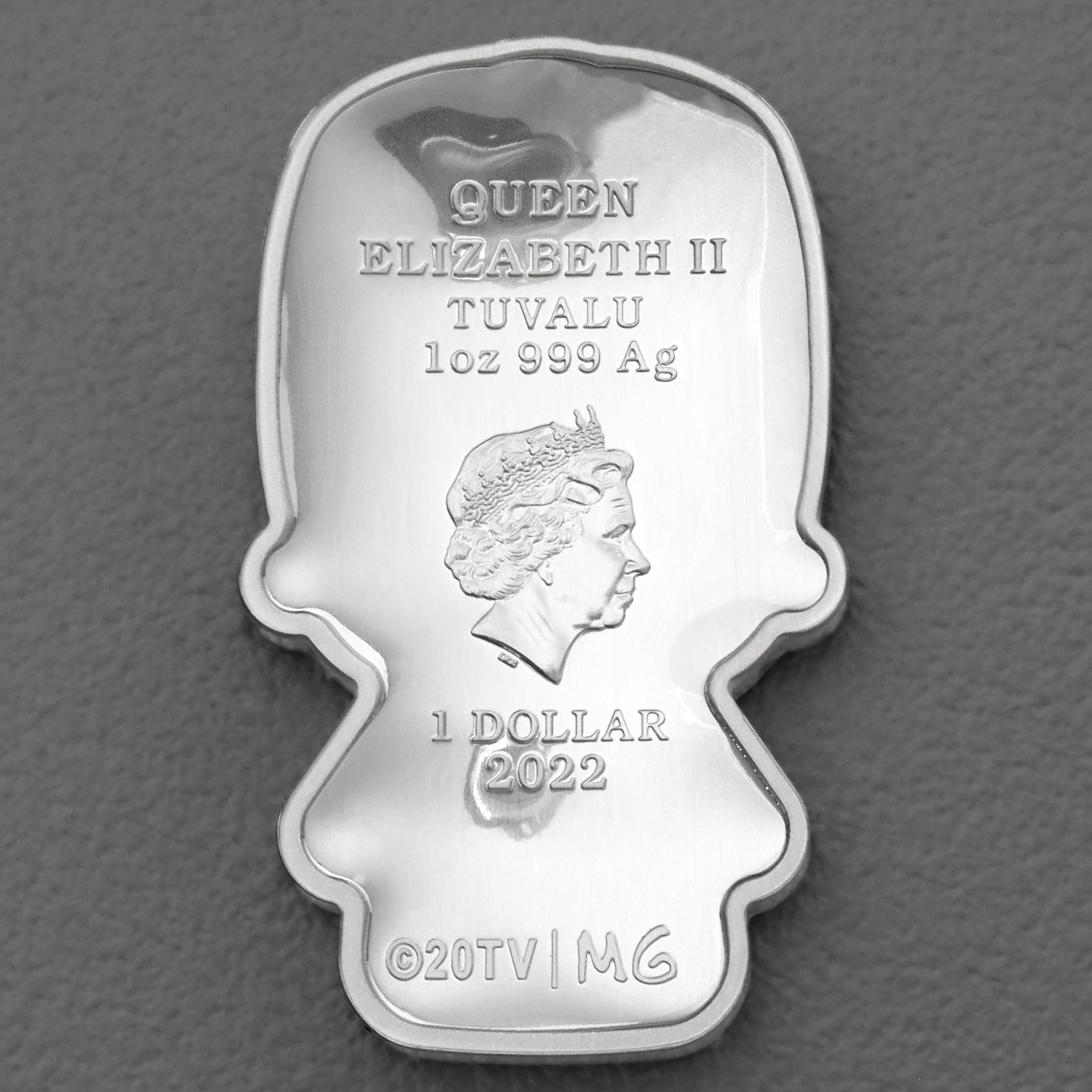 Silbermünze 1oz "Homer Simpson" 2022 (koloriert) Minted Mini – The Simpsons diff. (Tuvalu) - Detailansicht 1