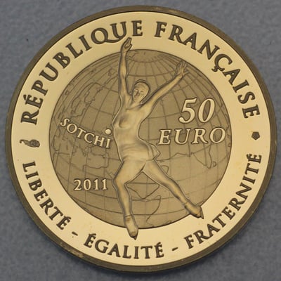 Goldmünze 50 Euro "Eiskunstlauf" 2011 (Frankreich) - Miniaturansicht 1