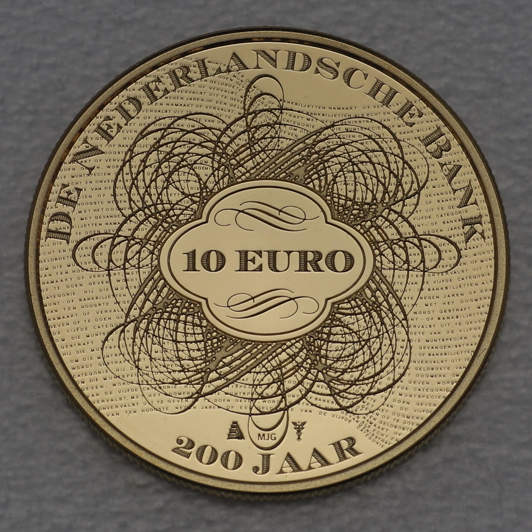 Goldmünze 10 Euro "Bank der Niederlande" 2014 (Niederlande) - Hauptansicht