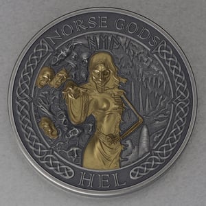 Silbermünze 2oz "Hel" 2023 (HR/AF/vergoldet) Norse Gods (Cook Islands) - Hauptansicht