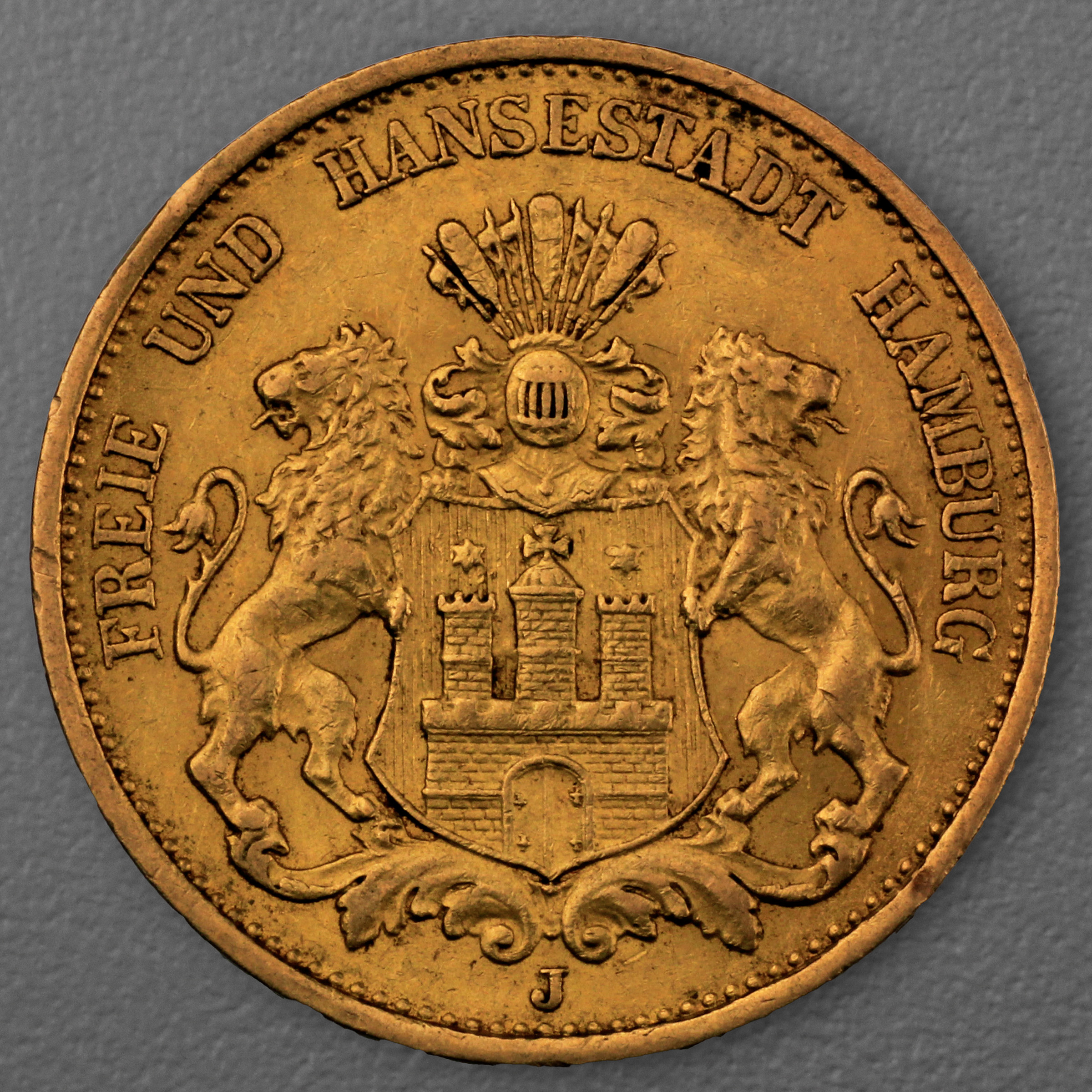 Goldmünze 20 Mark "Stadtwappen Hamburg" 1893-J J.212 (Hamburg) - Hauptansicht
