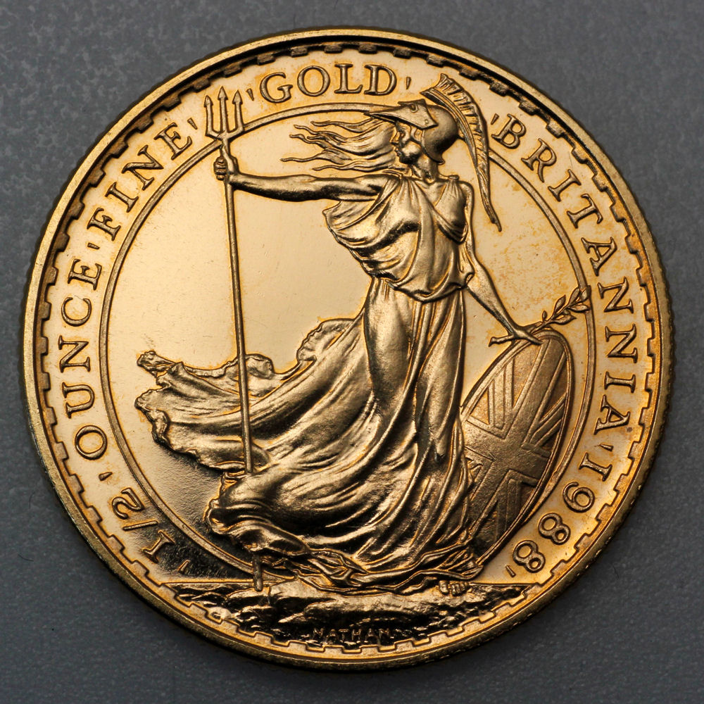 Goldmünze 1/2oz "Britannia" vor 2013 (22kt) (Großbritannien) - Hauptansicht