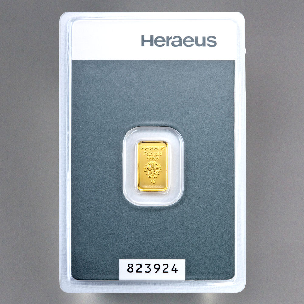 Goldbarren 1g "Kinebar" HERAEUS - Hauptansicht