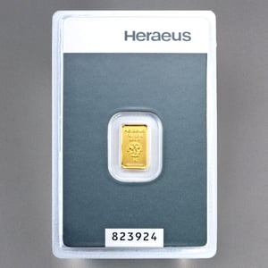 Goldbarren 1g "Kinebar" HERAEUS - Hauptansicht