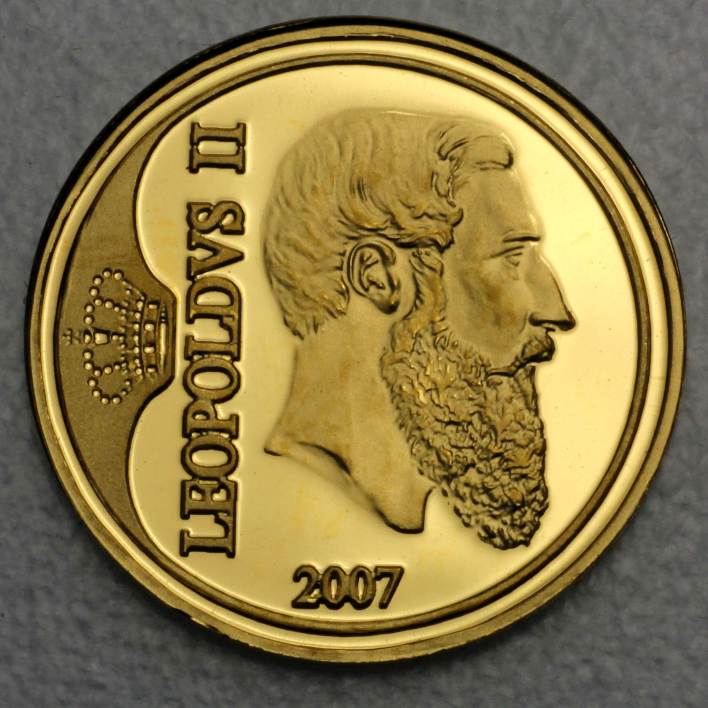 Goldmünze 12 1/2 Euro "König Leopold II." 2007 (Belgien) - Hauptansicht