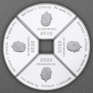 Silbermünzen 4 x 1oz "Pferd" 2026 (PP/koloriert) Set – 4-teilig Quadrant (Tuvalu) - Miniaturansicht 2