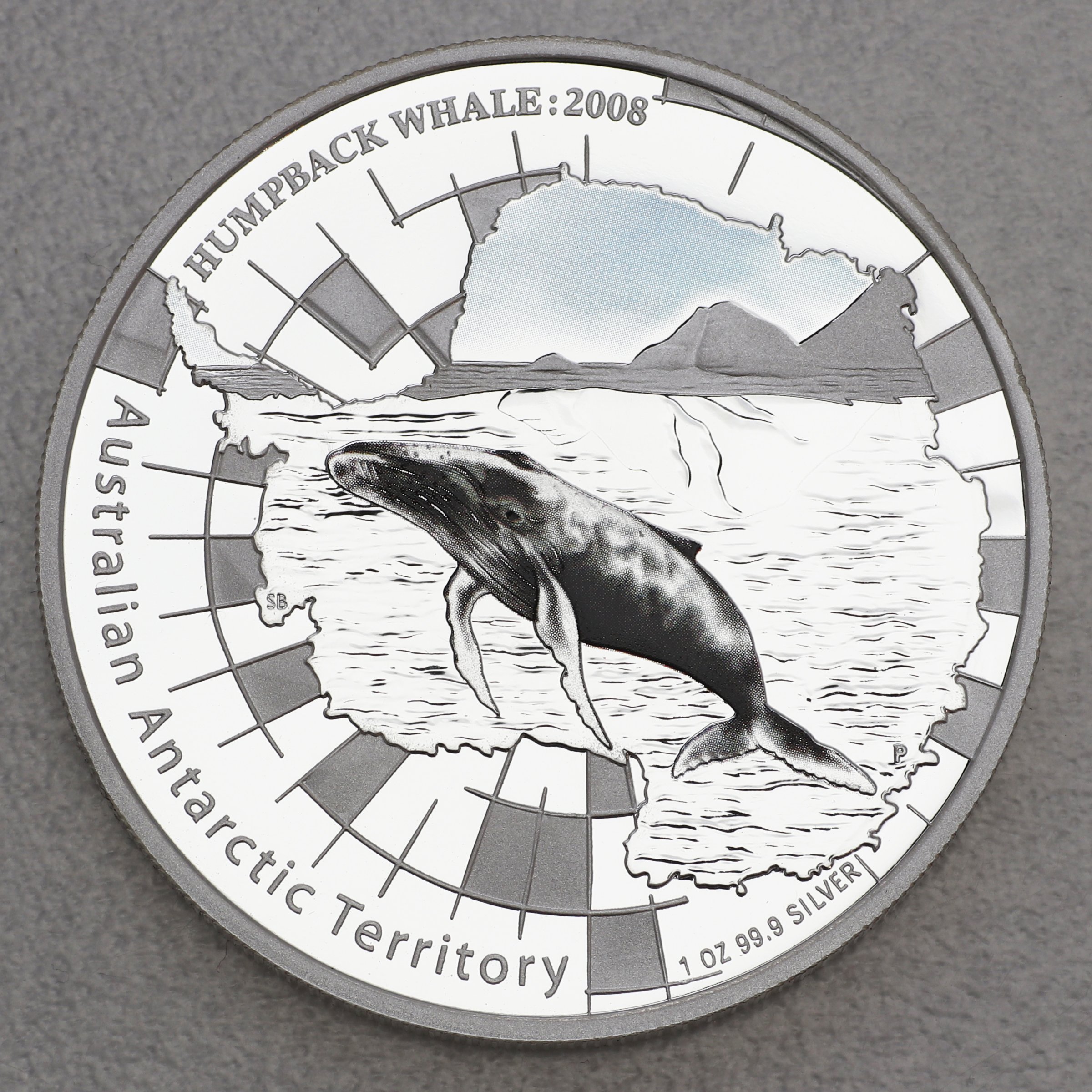 Silbermünze 1oz "Humpback Whale 2008" Australian Antarctic Territory Serie - Hauptansicht