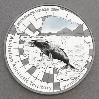 Silbermünze 1oz "Humpback Whale 2008" Australian Antarctic Territory Serie - Miniaturansicht 1