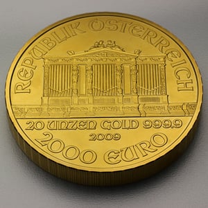 Goldmünze 20oz "Wiener Philharmoniker" 2009 20-jähriges Jubliäum (Österreich) - Miniaturansicht 3