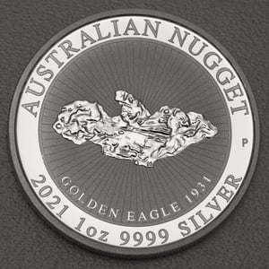 Silbermünze 1oz "Golden Eagle" 2021 Australian Nugget diff. (Australien) - Miniaturansicht 1
