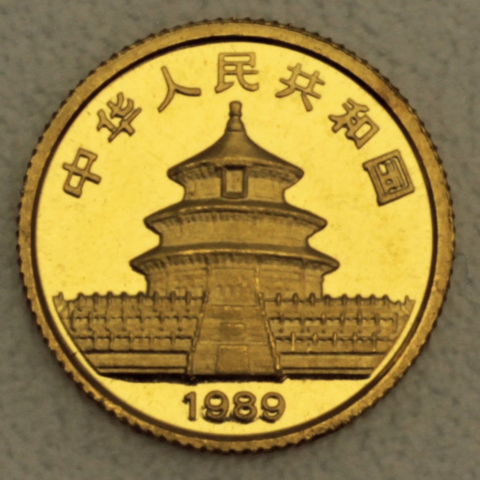 Goldmünze 1/20oz "Panda" 1989 (China) - Detailansicht 1