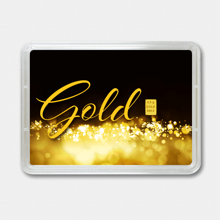 Goldbarren 0,5g "Gold statt Geld" (Flip) - Hauptansicht