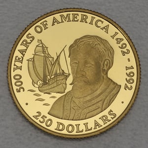 Goldmünze 1/4oz "Vasco da Gama" 1990 500 Years of America (Cook Islands) - Hauptansicht