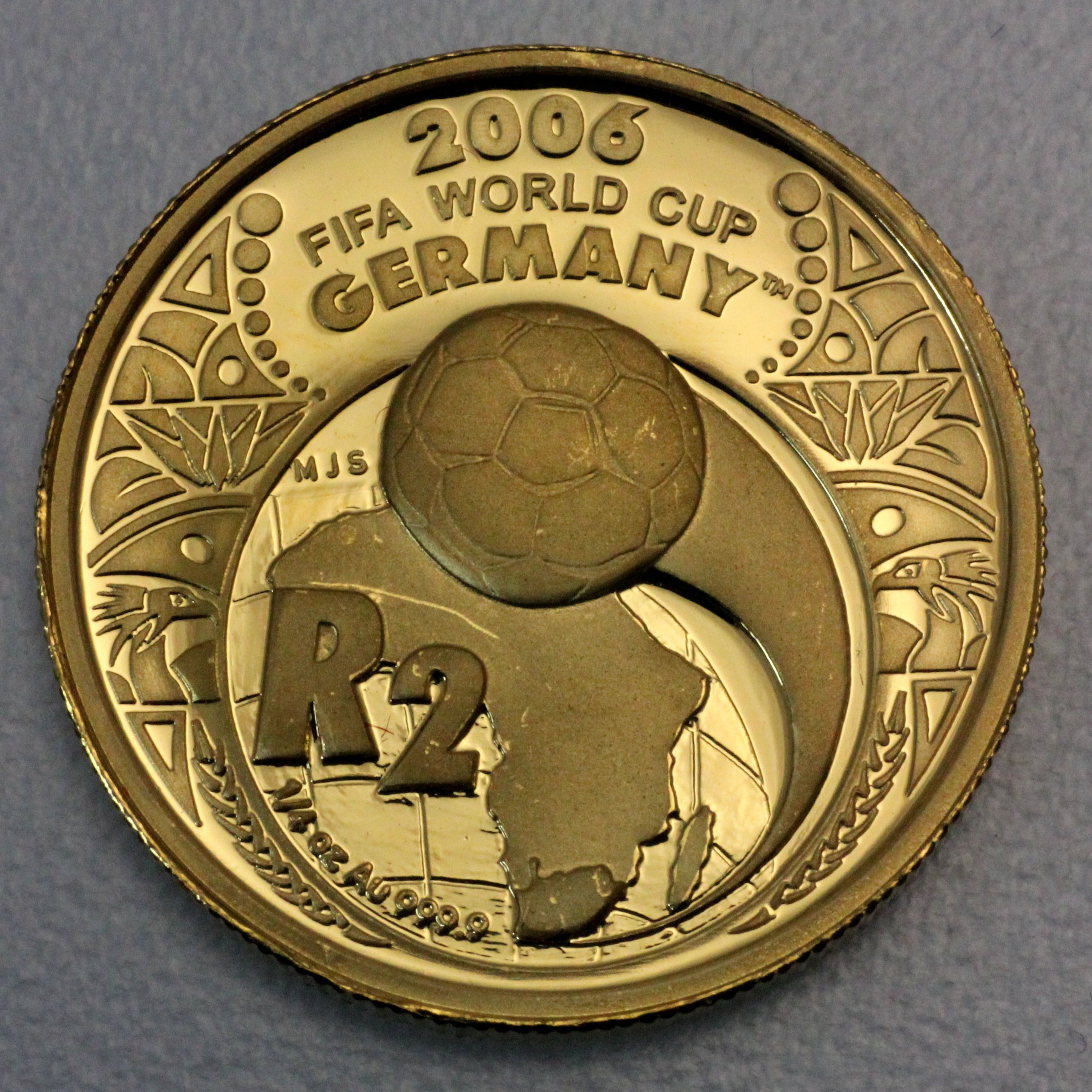 Goldmünze 2 Rand "R2" 2005 FIFA World Cup Soccer Germany 2006 (Südafrika) - Hauptansicht