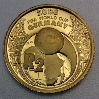 Goldmünze 2 Rand "R2" 2005 FIFA World Cup Soccer Germany 2006 (Südafrika) - Miniaturansicht 1
