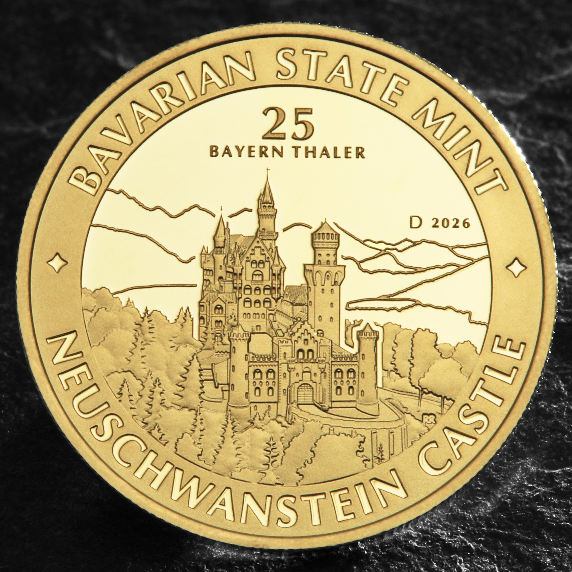 Gold 1/4oz "Schloss Neuschwanstein" 2026 Bayern Thaler (Deutschland) - Detailansicht 4