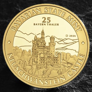 Gold 1/4oz "Schloss Neuschwanstein" 2026 Bayern Thaler (Deutschland) - Miniaturansicht 5