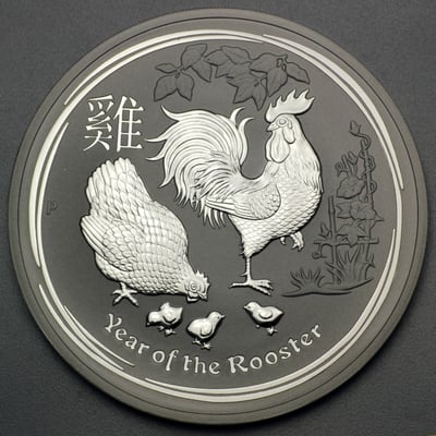 Silbermünze 10oz "Hahn" 2017 Lunar II – Year of the Rooster diff. (Australien) - Hauptansicht