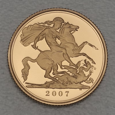 Goldmünze 1 Sovereign "Elizabeth II." 2007 (PP) (Großbritannien) - Miniaturansicht 1