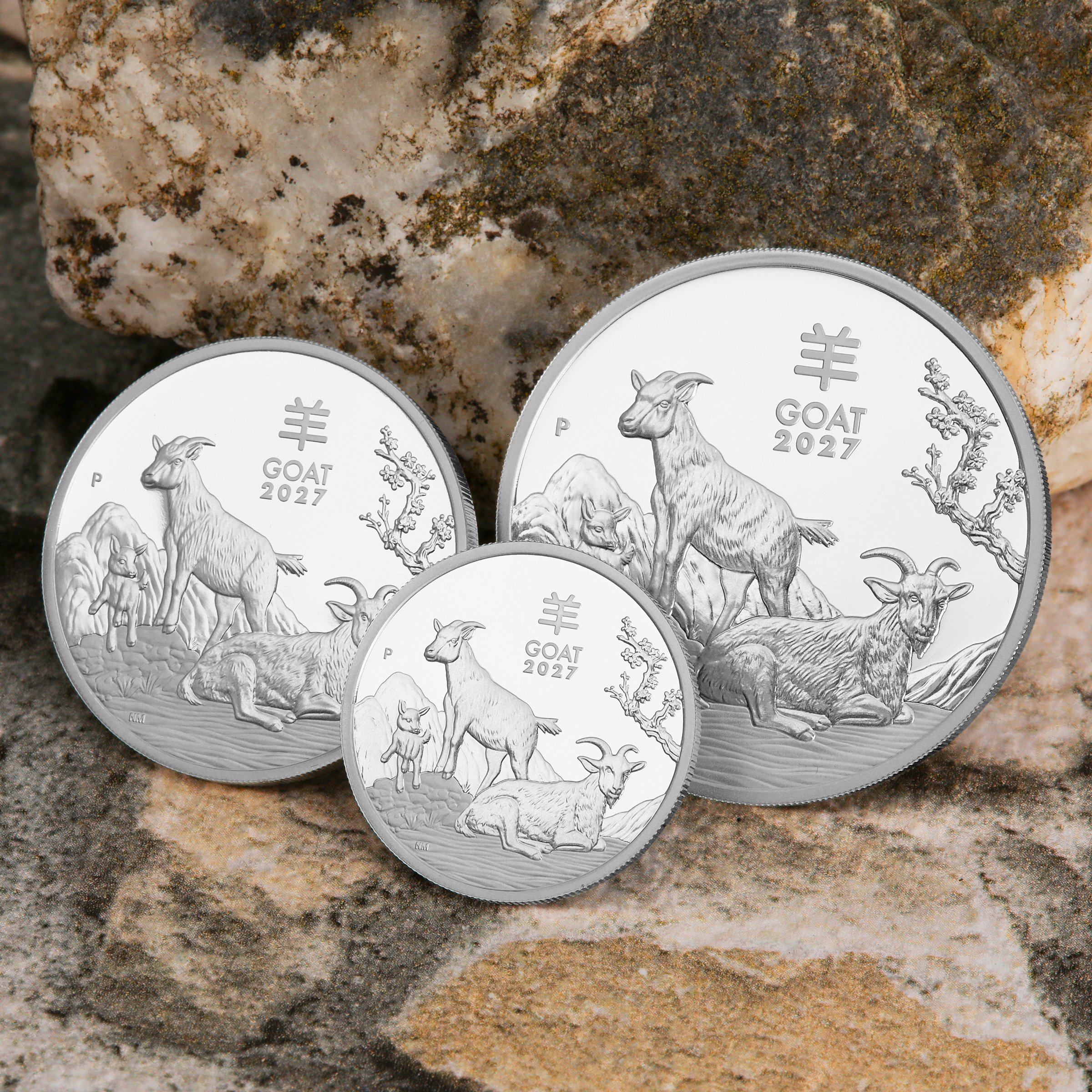 Silbermünze 1/2oz + 1oz + 2oz "Ziege" 2027 (PP) Set 3-teilig Lunar III (Australien) - Detailansicht 13