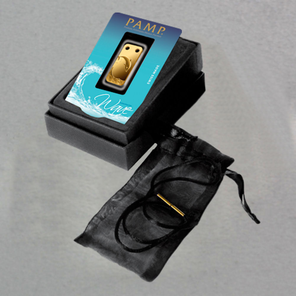 Gold-Schmuckbarren 1/5oz "Dolphin/Delfin" PAMP - Detailansicht 4