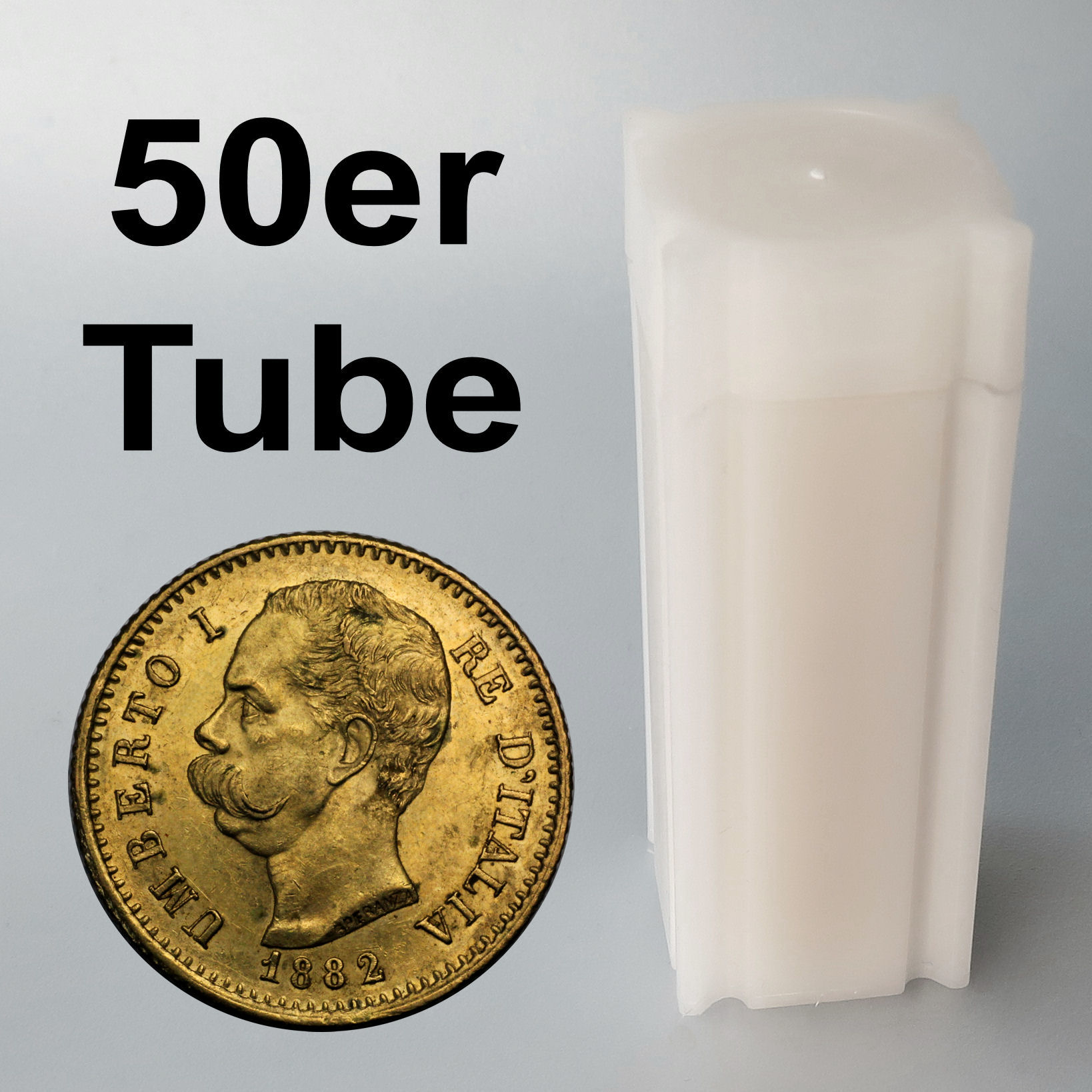 Goldmünze 50 x 20 Lire "Umberto I." Tube (Italien) - Hauptansicht