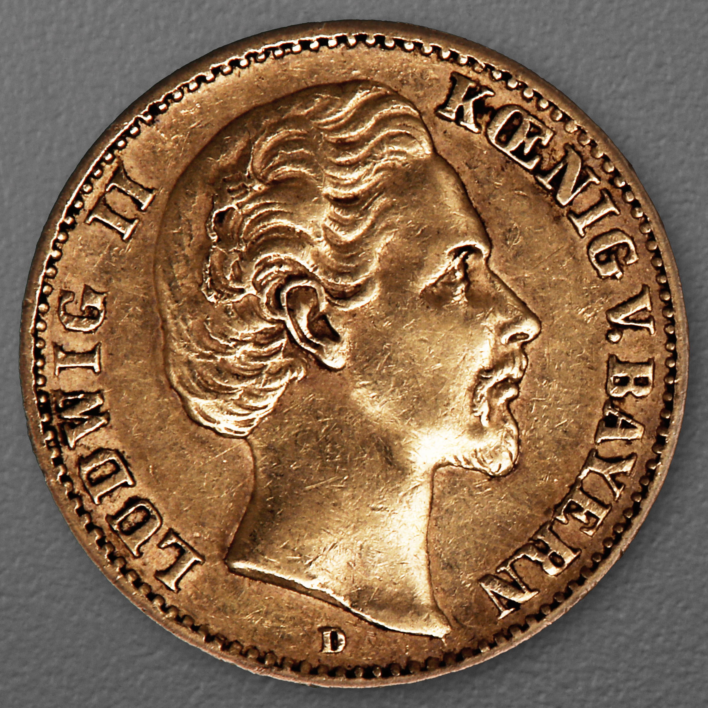 Goldmünze 10 Mark "Ludwig II." 1874-D J.196 (Bayern) - Hauptansicht
