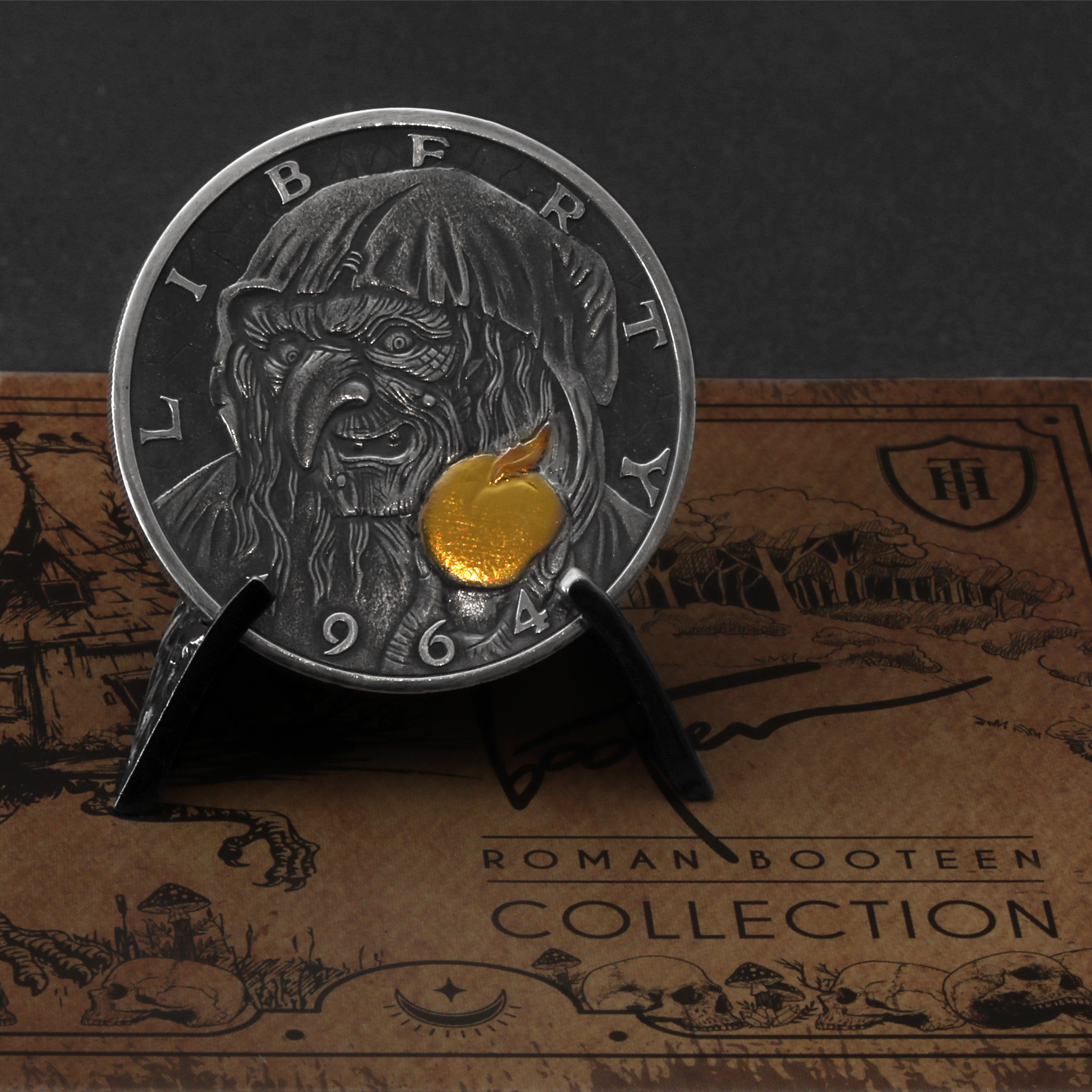 Silbermünze 2oz "The Witch" 1964 (UHR/koloriert) Roman Booteen Collection (USA) - Detailansicht 6