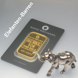 Goldbarren 50g Rand Refinery "Elefanten-Motiv" - Miniaturansicht 3