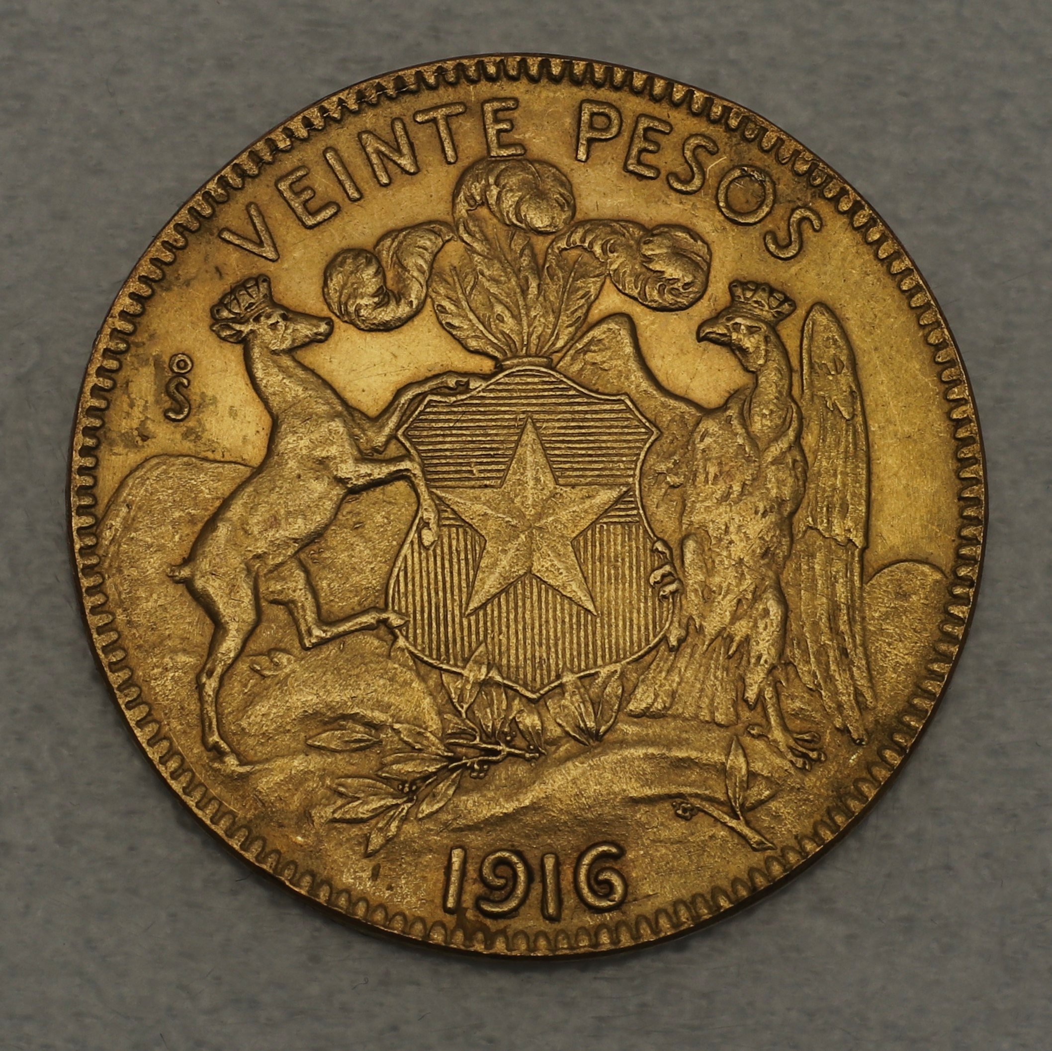 Goldmünze 20 Pesos "Liberty" 1896-1917 (Chile) - Detailansicht 1
