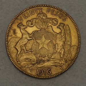 Goldmünze 20 Pesos "Liberty" 1896-1917 (Chile) - Miniaturansicht 2