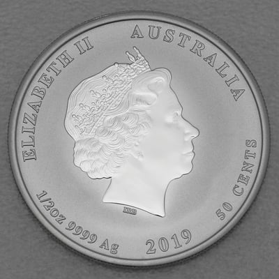Silbermünze 1/2oz "Schwein" 2019 Lunar II – Year of the Pig (Australien) - Miniaturansicht 2