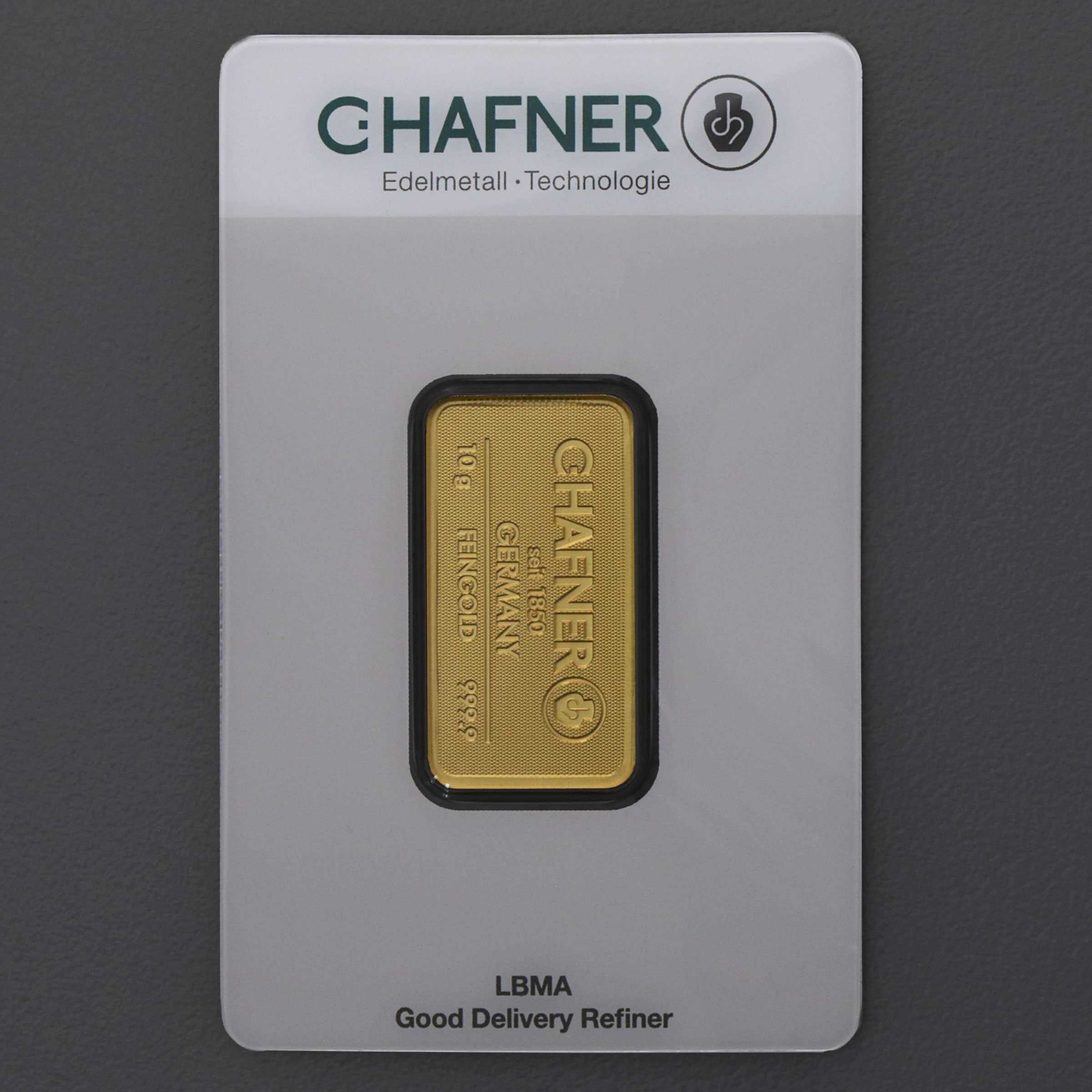 Goldbarren 10g "C.HAFNER - Prägeform" - Hauptansicht