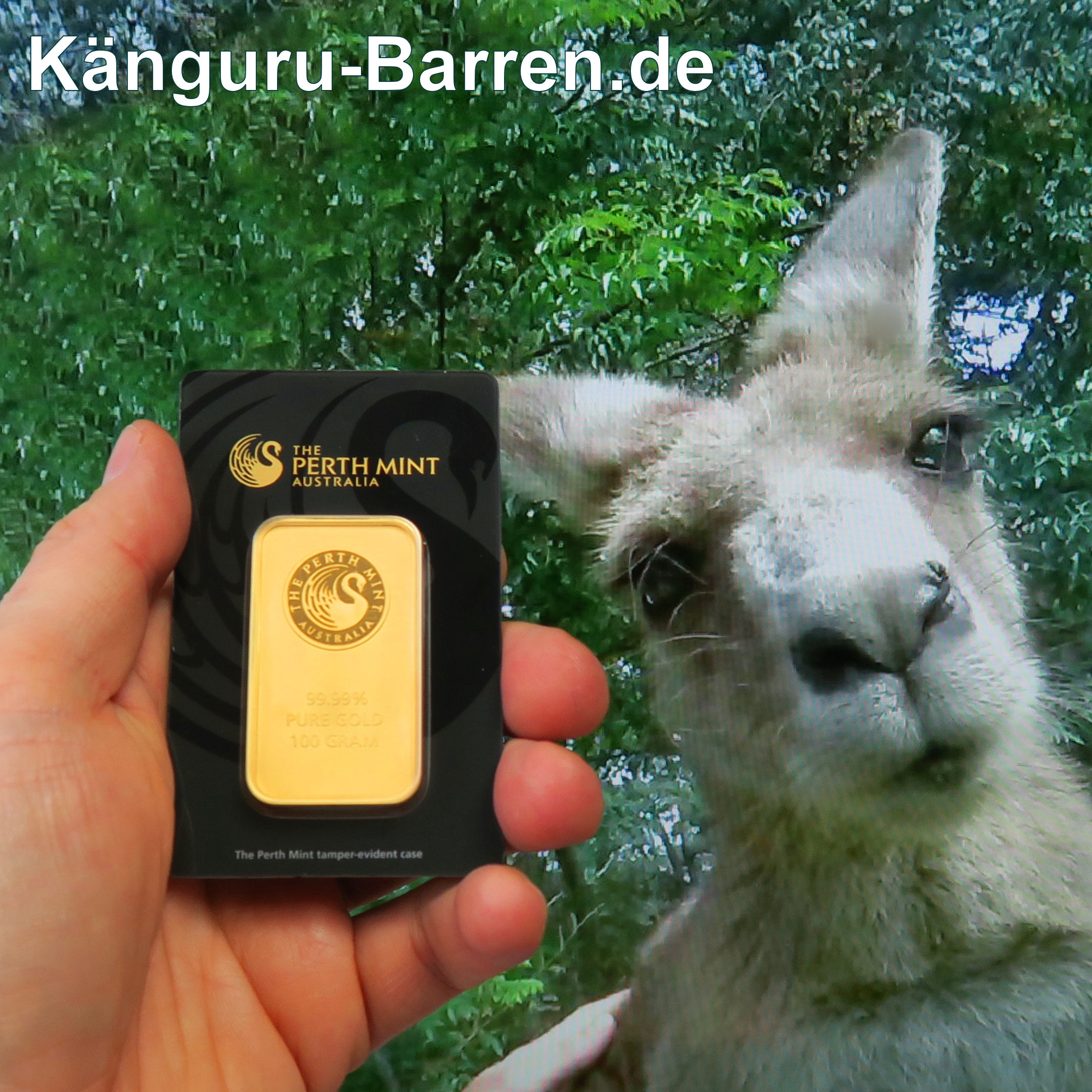 Goldbarren 100g THE PERTH MINT "Känguru" - Detailansicht 3
