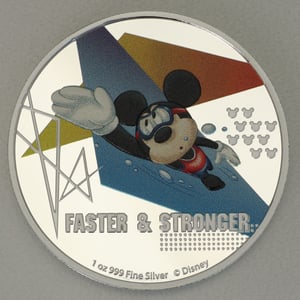 Silbermünze 1oz "Faster & Stronger" 2020 (PP/koloriert) Disney Mickey Mouse Sports (Niue) - Hauptansicht