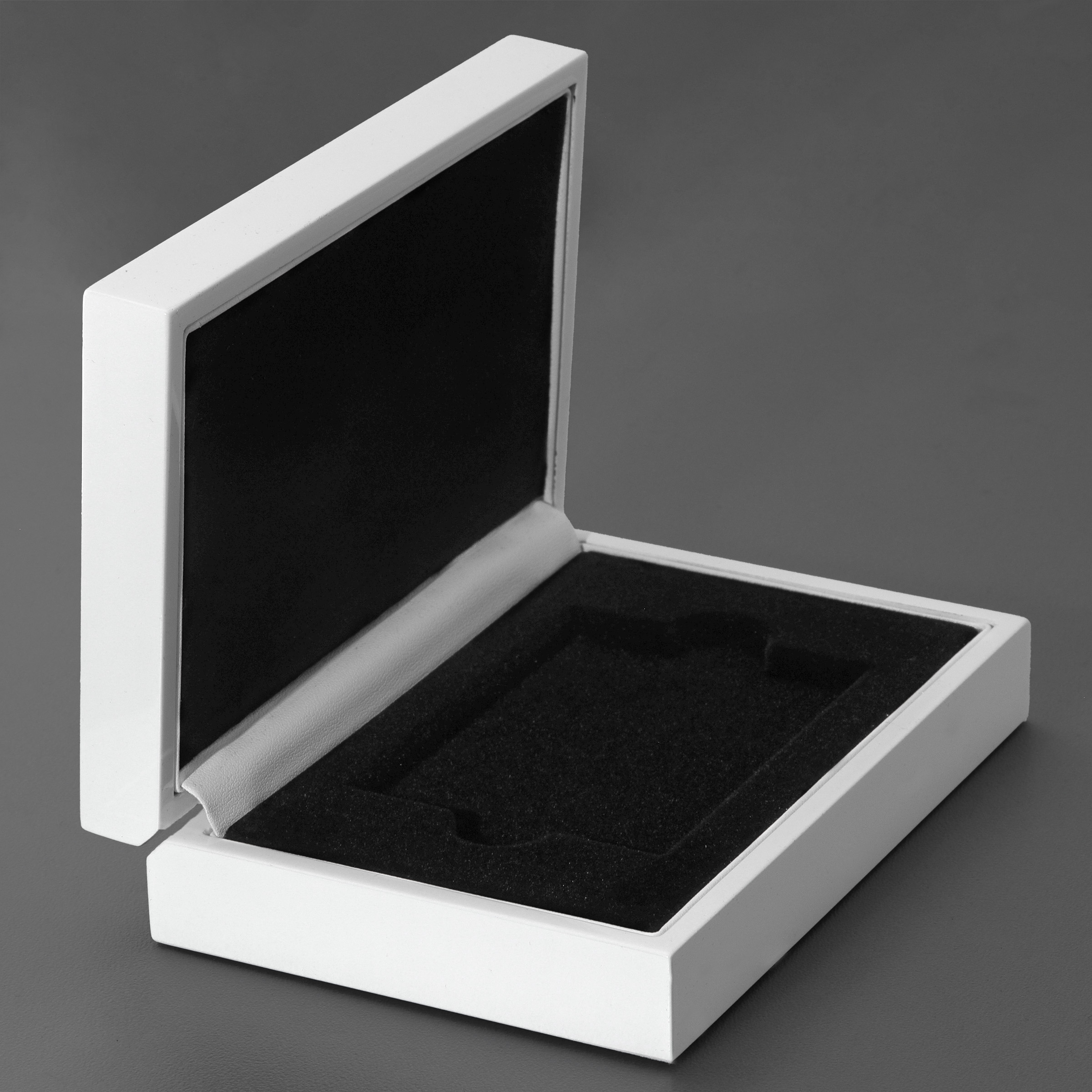 Luxus-Geschenkbox "Hochglanz weiß" (14,8x10,2cm) - Detailansicht 3