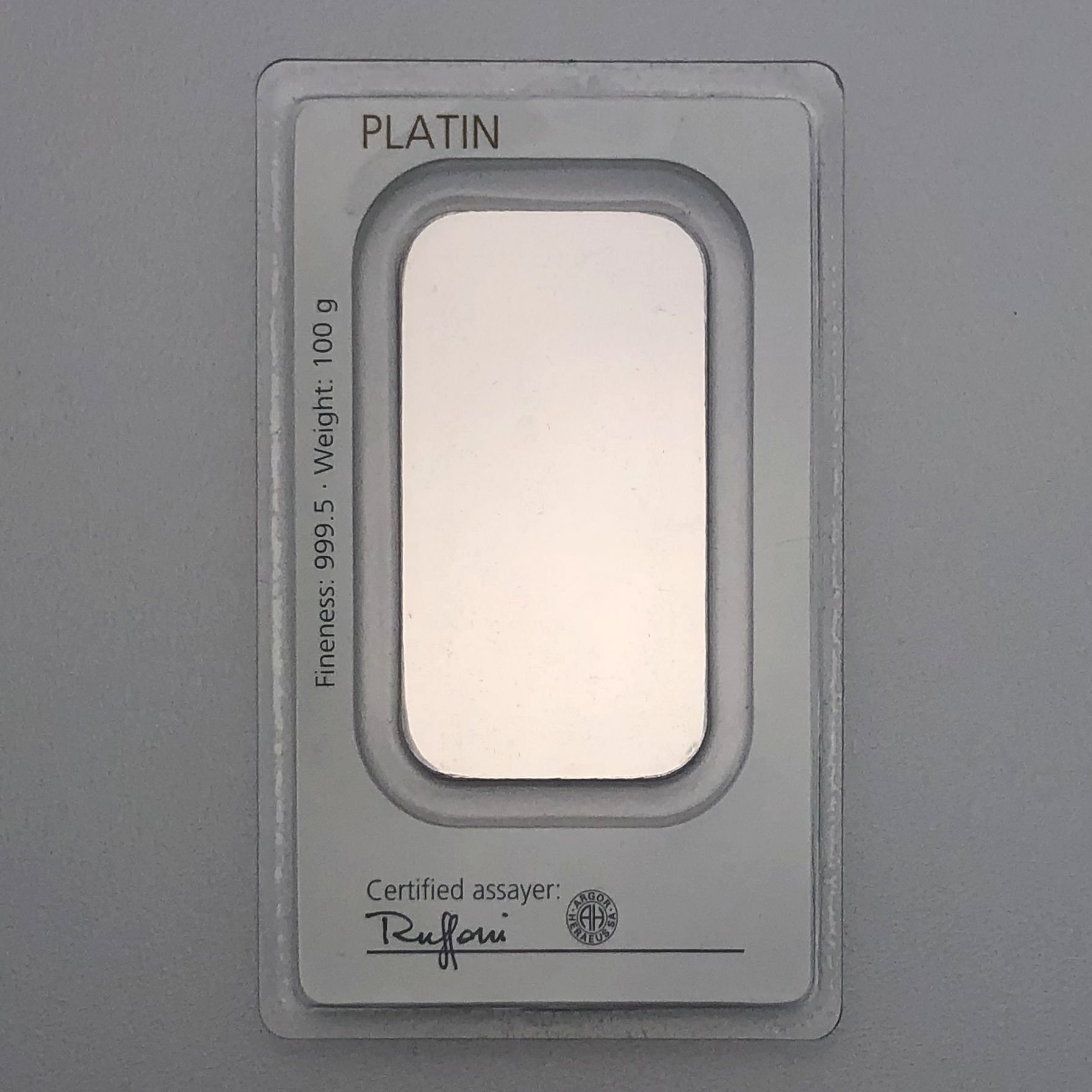 Platinbarren 100g DEGUSSA (Pt) - Detailansicht 1