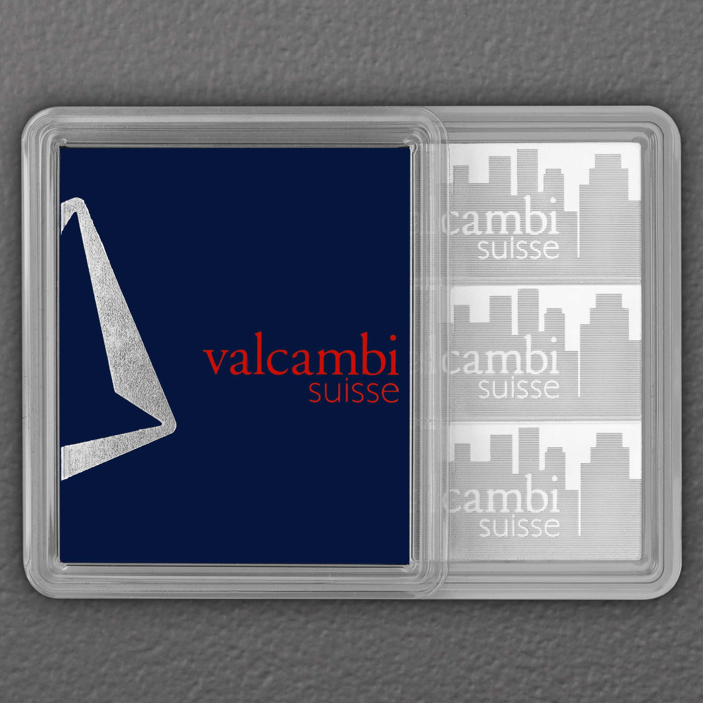 Silbertafel 3 x 1oz VALCAMBI "Skyline" CombiBar - Hauptansicht