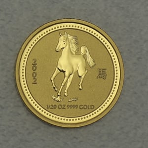 Goldmünze 1/20oz "Pferd" 2002 Lunar I – Year of the Horse (Australien) - Hauptansicht