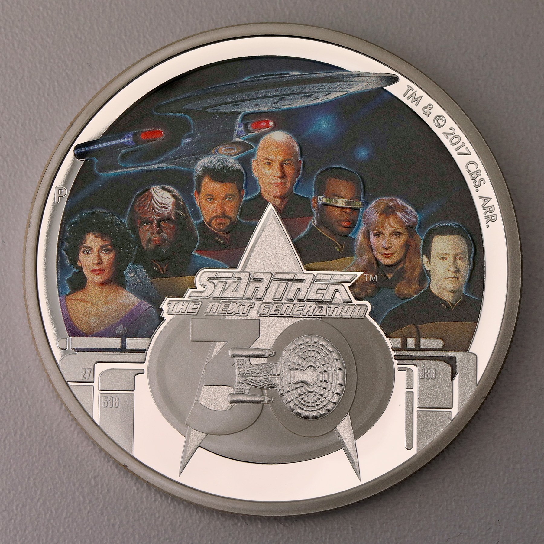 Silbermünze 2oz "Crew" 2017 (PP/koloriert) Star Trek – The Next Generation (Tuvalu) - Hauptansicht
