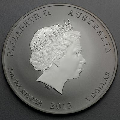 Silbermünze 1oz "Drache" 2012 Lunar II – Year of the Dragon (Australien) - Miniaturansicht 2