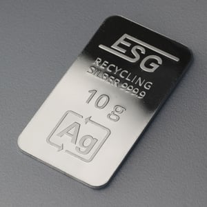 Silberbarren 10g ESG geprägt Recyclingsilber - Hauptansicht