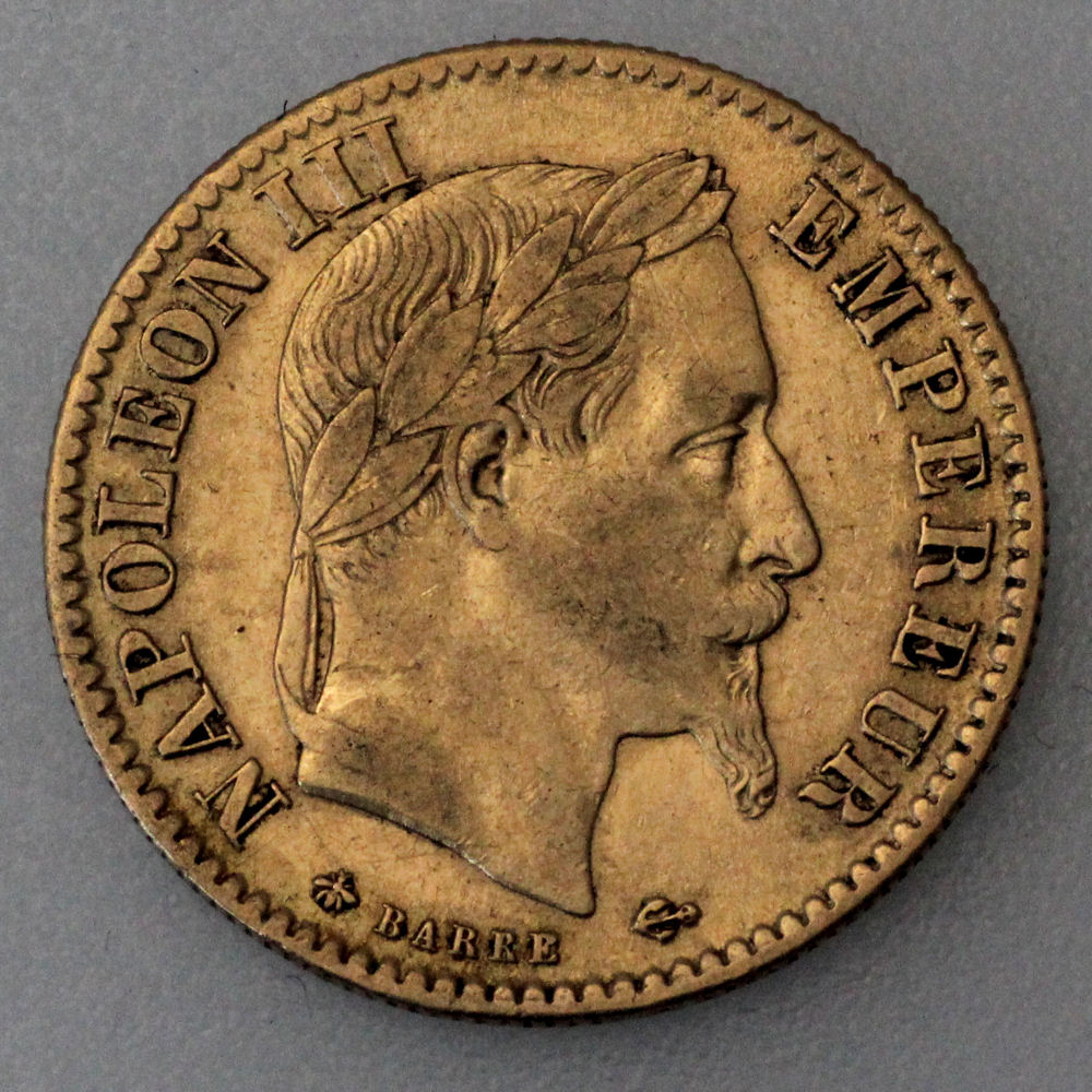 Goldmünze 10 Francs "Napoleon III." (Frankreich) - Detailansicht 2